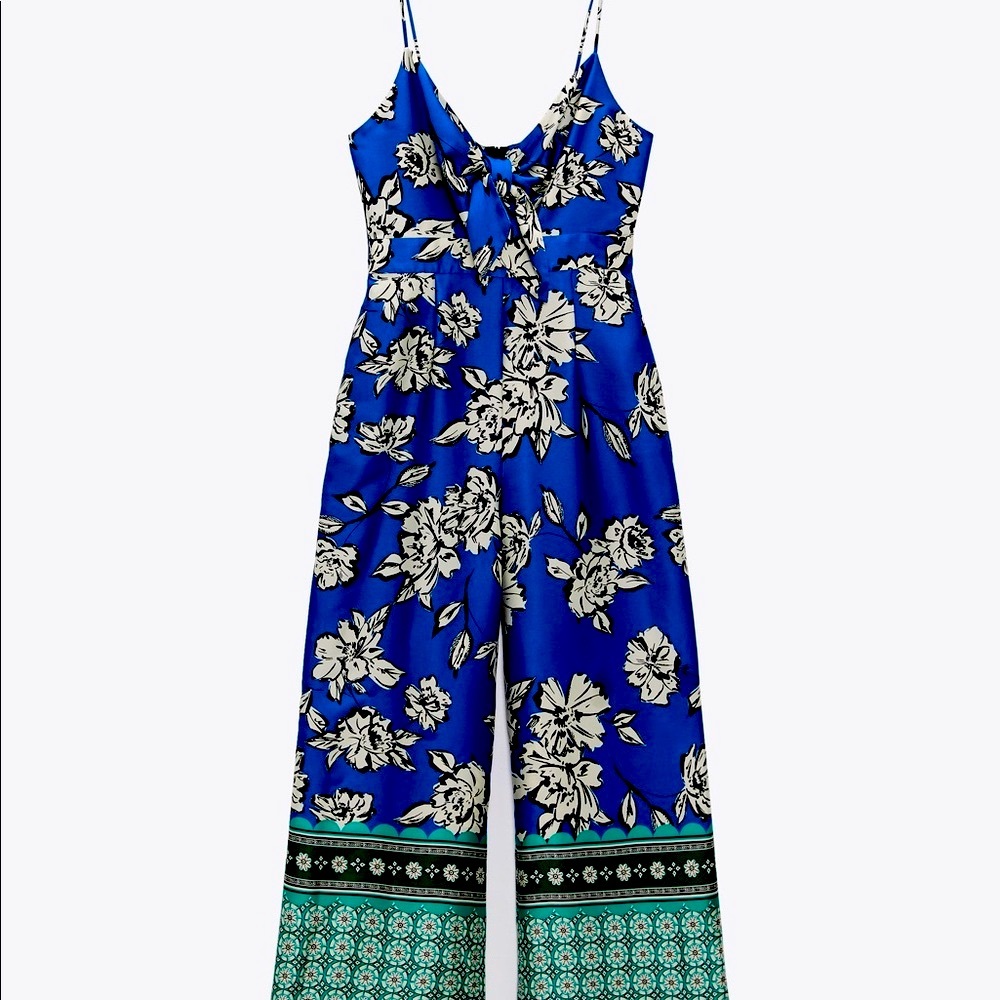 Printed Jumpsuit With Knot Multicolored